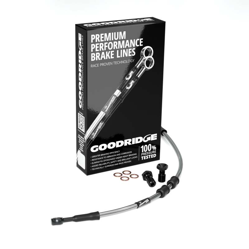 Goodridge 11-13 HD FXS BLACKLINE +6in Clear Brake Line Kit w/Black Fittings