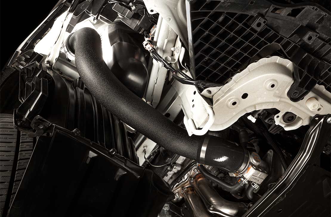 COBB Subaru intake tube 745200 installed engine-bay view