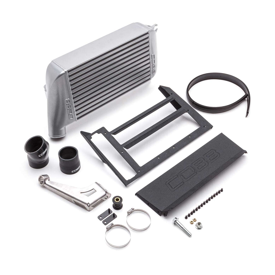 COBB B42400-SL silver top-mount intercooler kit components