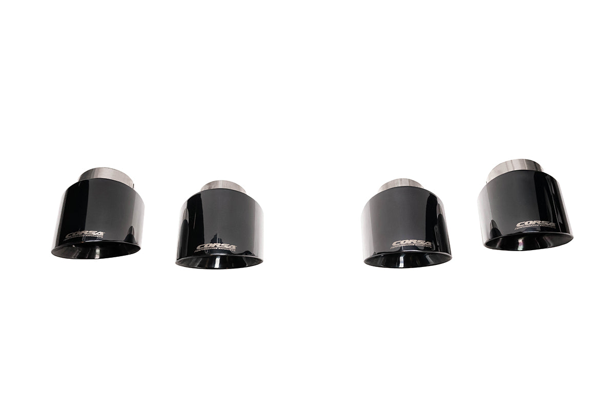 CORSA 21109BLK Corvette C8 black PVD quad 4.5-inch exhaust tip kit