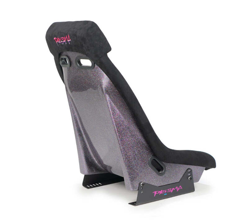 NRG GT Retro Bucket Seat - Black Vegan Leather Black Stitching Multicolor Fiberglass Back w/ Glitter-thumbmail-3
