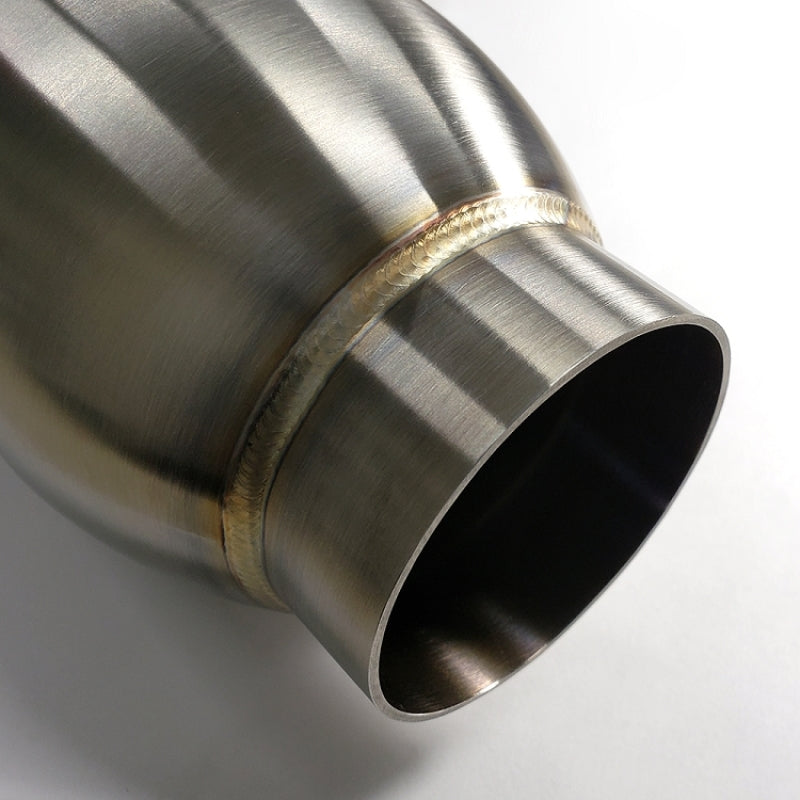 Stainless Bros 4in SS304 Inlet/Outlet 5in round body x 12in OAL Bullett Resonator-thumbmail-1