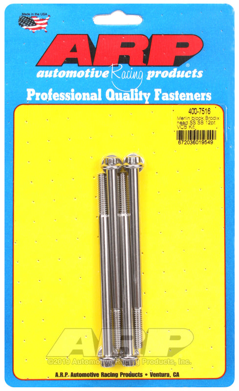 ARP Merlin Block BRodix Head SB 12pt Valve Cover Bolt Kit-thumbmail-1