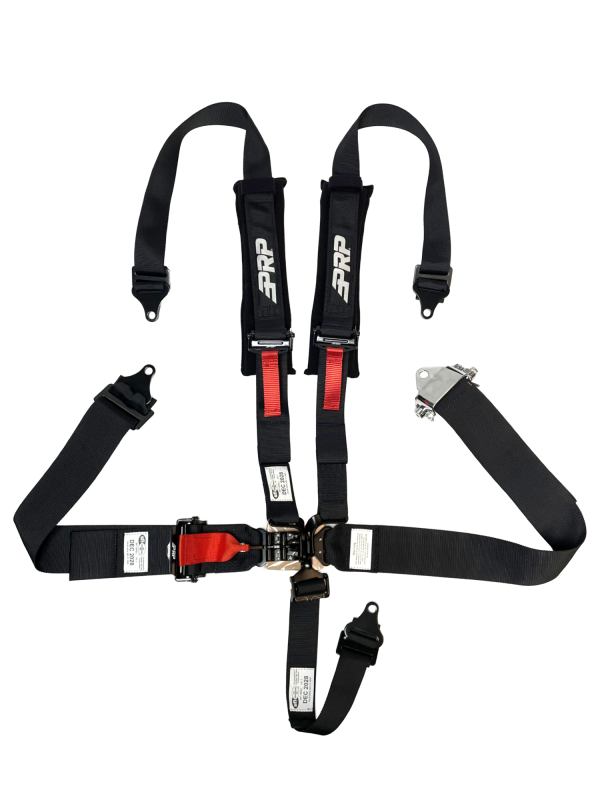 PRP 5 Pt Harness Latch and Link with 2in Shoulders-3in Lap Belts and Ratchet Straps SFI 16.1- Black-thumbmail-1
