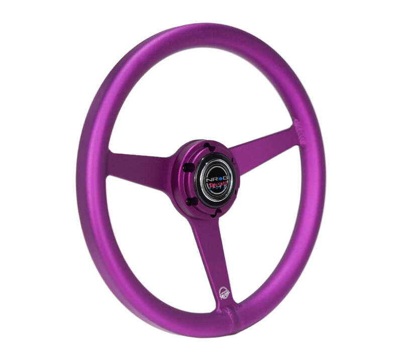 NRG Aluminum Steering Wheel 330mm - Heritage Solid Spoke - Ergonomic Grip - Anadized Purple-thumbmail-3