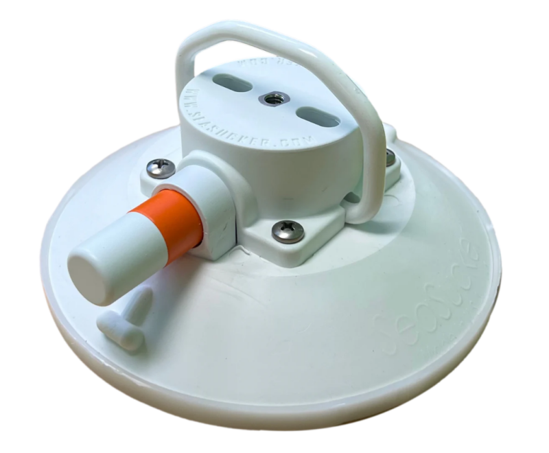 SeaSucker 6in. SeaSucker w/Flat-Top Stainless Steel D-Ring - White-thumbmail-2
