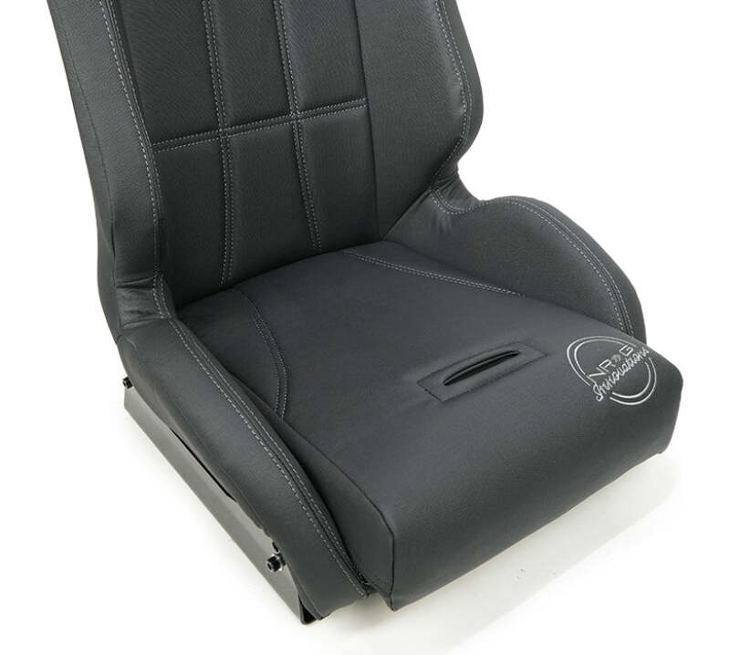 NRG Defender Water Resistant Steel Frame Suspension Seats Black w/ Black Trim & Yellow Embroidery-thumbmail-5