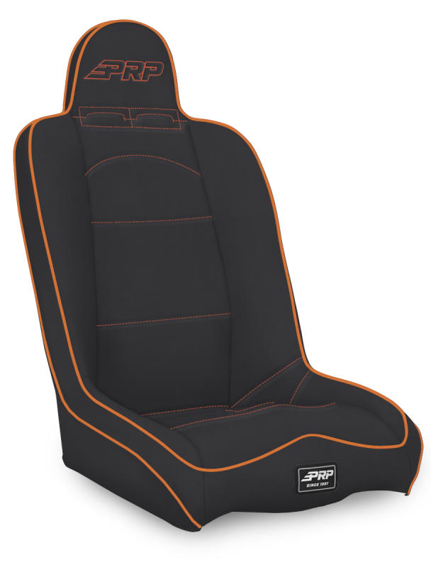 PRP Daily Driver High Back Suspension Seat- Black/Orange Tweed-thumbmail-2