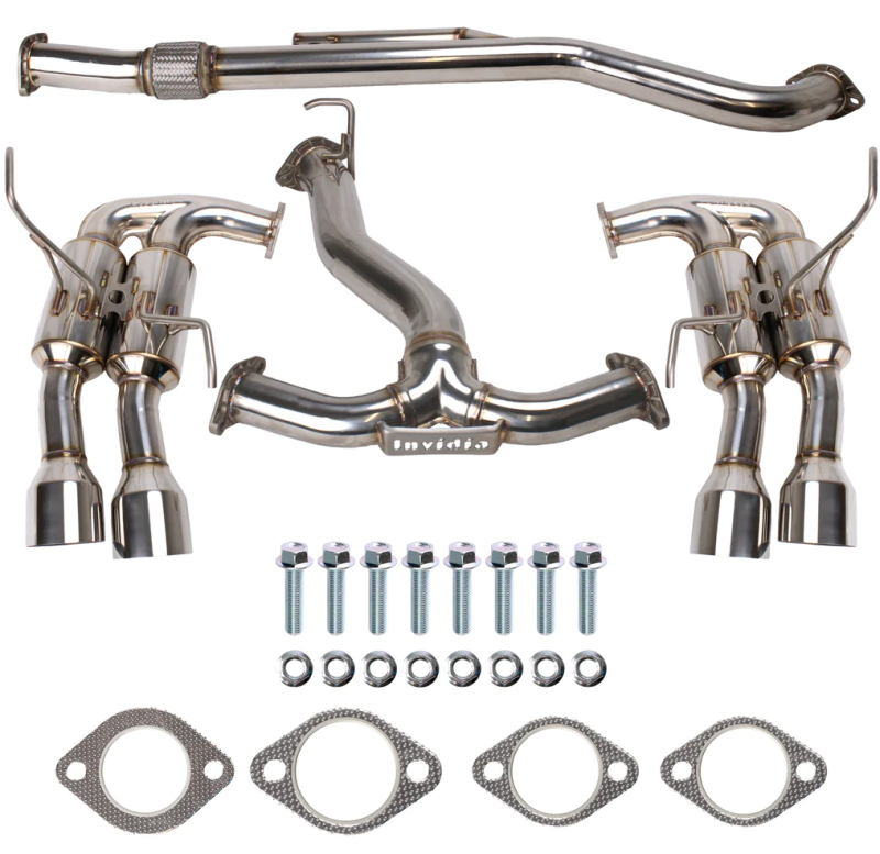 Invidia 2022+ Subaru WRX Gemini Single Layer Quad Stainless Steel Tip Cat-Back Exhaust-thumbmail-1