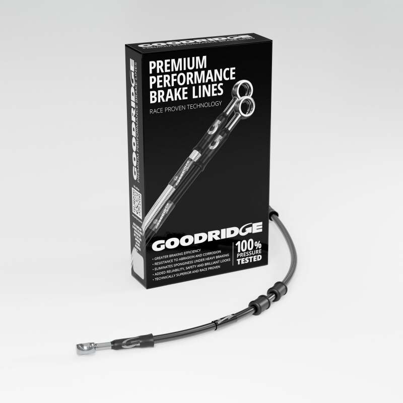 Goodridge 13-16 HD FLH/FLT Multi Model +10in Clutch Line Kit - Black-thumbmail-1