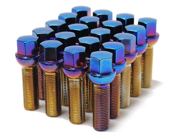Wheel Mate Mevius Lug Bolt Set of 20 - Blue Neon 14x1.50 50mm Cone 60 DEG TAP-thumbmail-3