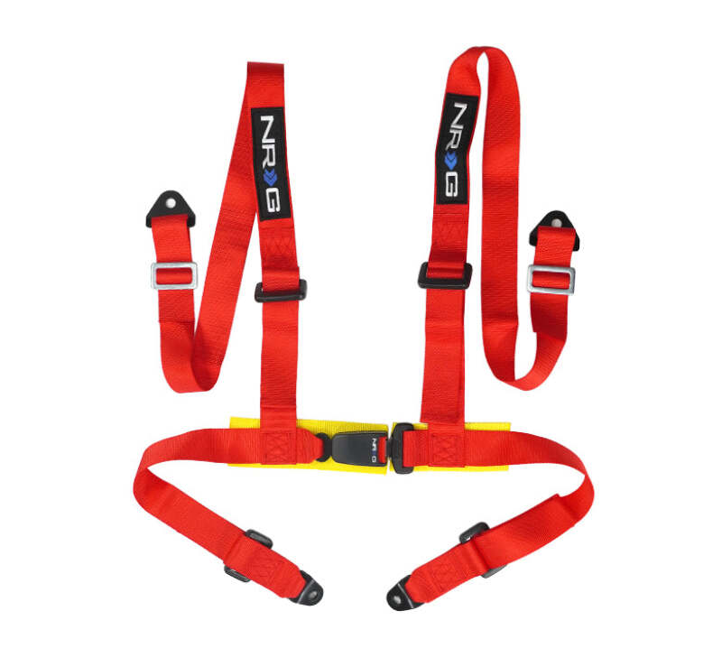 NRG 4 Point Seat Belt Harness / Buckle Lock- Red-thumbmail-1