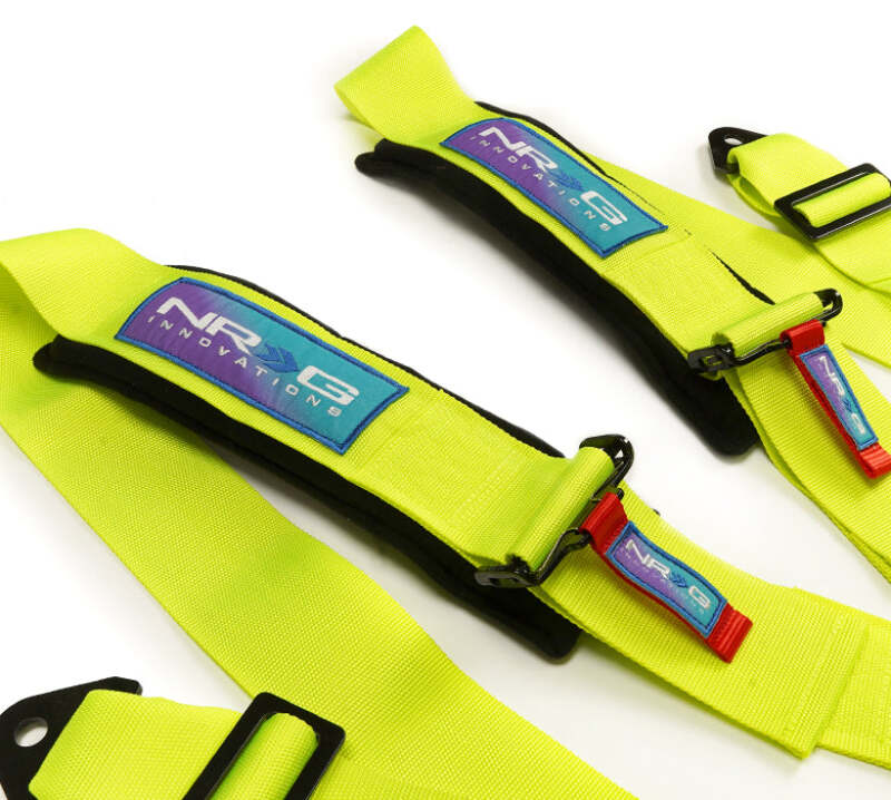 NRG SFI 16.1 5Pt 3 Inch Seat Belt Harness with Pads / Cam Lock - Neon Green-thumbmail-6