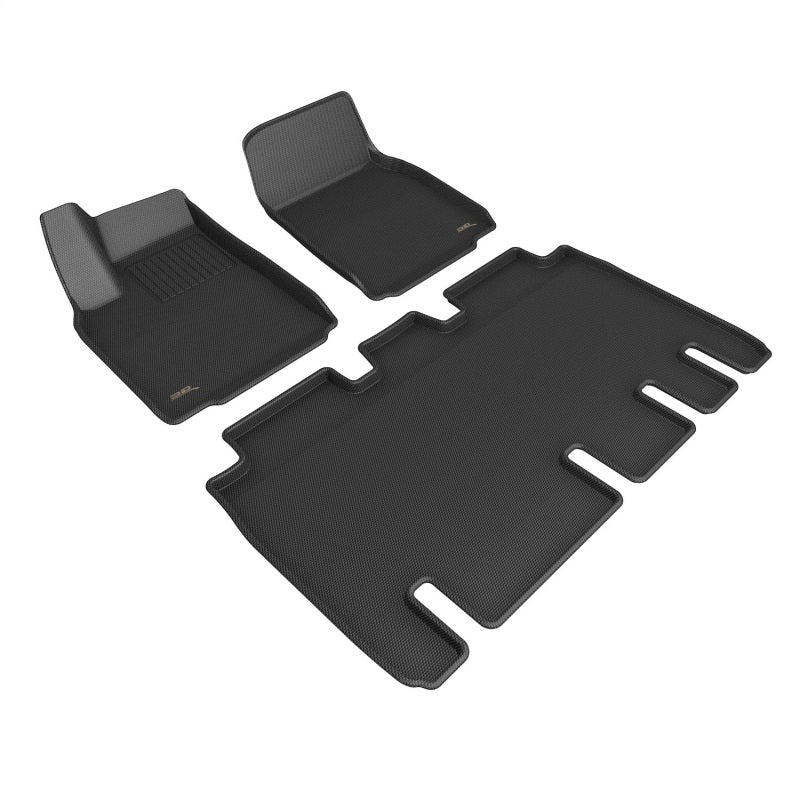 3D MAXpider 22-23 Tesla Model X Full Set Floormats - Black-thumbmail-1
