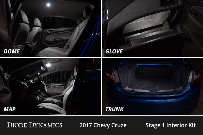 Diode Dynamics 11-15 Chevrolet Cruze Interior LED Kit Cool White Stage 2-thumbmail-4