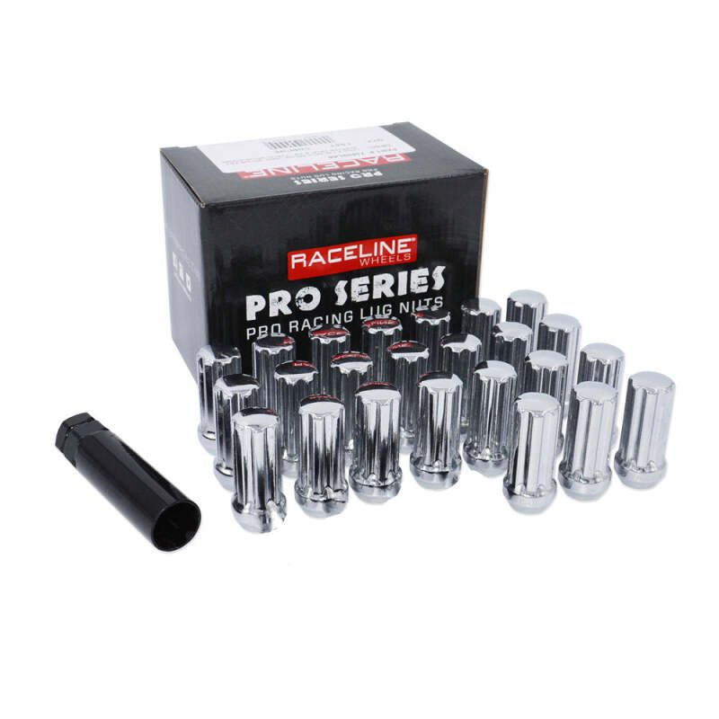 Raceline 12x1.50mm Spline Chrome Lug Nuts (Set of 24)-thumbmail-1