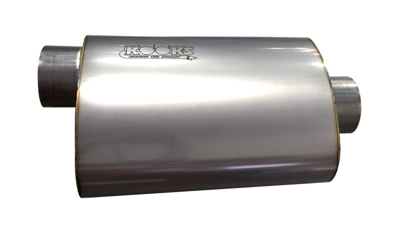 Kooks 3in Oval Center/Offset Muffler 12in Long Body Stainless Steel-thumbmail-1