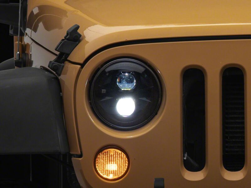 Raxiom 07-18 Jeep Wrangler JK Axial Series DB1 LED Headlights- Black Housing- Clear Lens-thumbmail-1