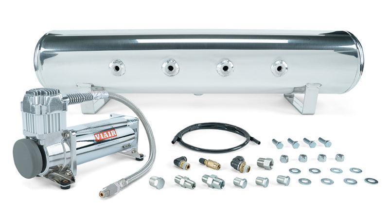 Air Lift 4 Gal. 7-Port Tank w/ Viair 444c Chrome Compressor (Incl. Fittings & Mounting Hardware)-thumbmail-1
