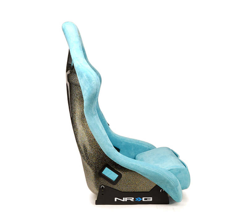 NRG FRP Bucket Seat ULTRA Edition W/ Grey Pearlized Back / Teal Microfiber Material - Large-thumbmail-8