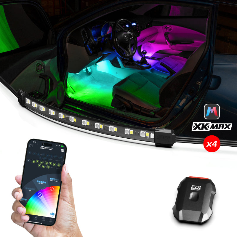 XK Glow XKmax RGBW 4pc addressable Car Interior Kit-thumbmail-1