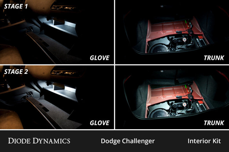 Diode Dynamics 09-14 Dodge Challenger Interior LED Kit Cool White Stage 1-thumbmail-4