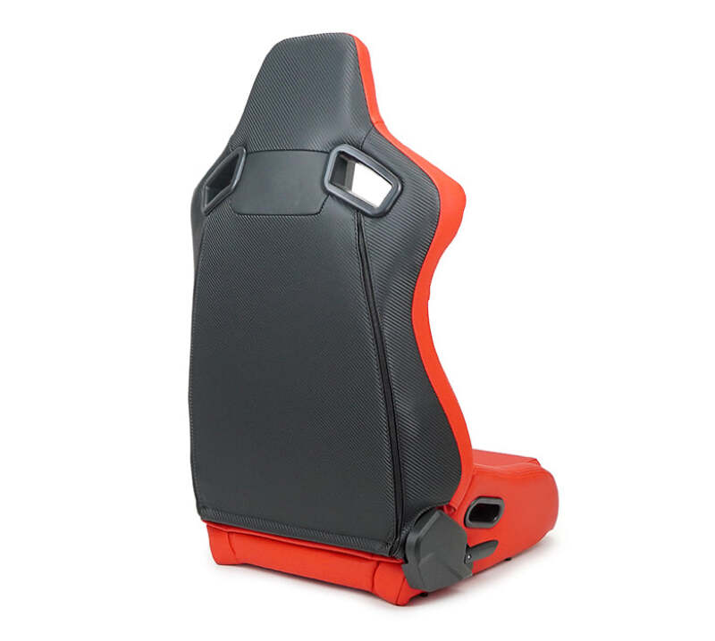 NRG Omega Reclinable Racing Seat (Pair) Red with Black Carbon Vinyl Back-thumbmail-8