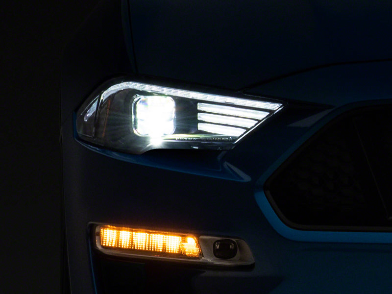 Raxiom 18-23 Ford Mustang GT EcoBoost LED Projector Headlights- Blk Housing (Clear Lens)-thumbmail-1