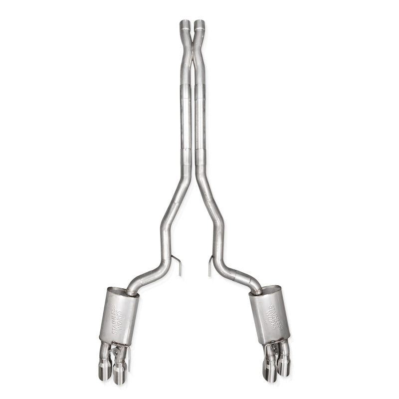 Stainless Works 2024 Mustang GT Catback Quad Tips Legend Sound X-Pipe Factory Connect Exhaust-thumbmail-7