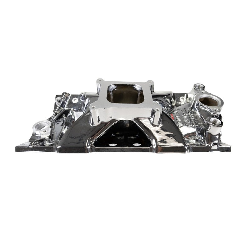 Edelbrock Chevy SB Victor Jr. 23 Degree Intake Manifold - Chrome Plasma Finish-thumbmail-6
