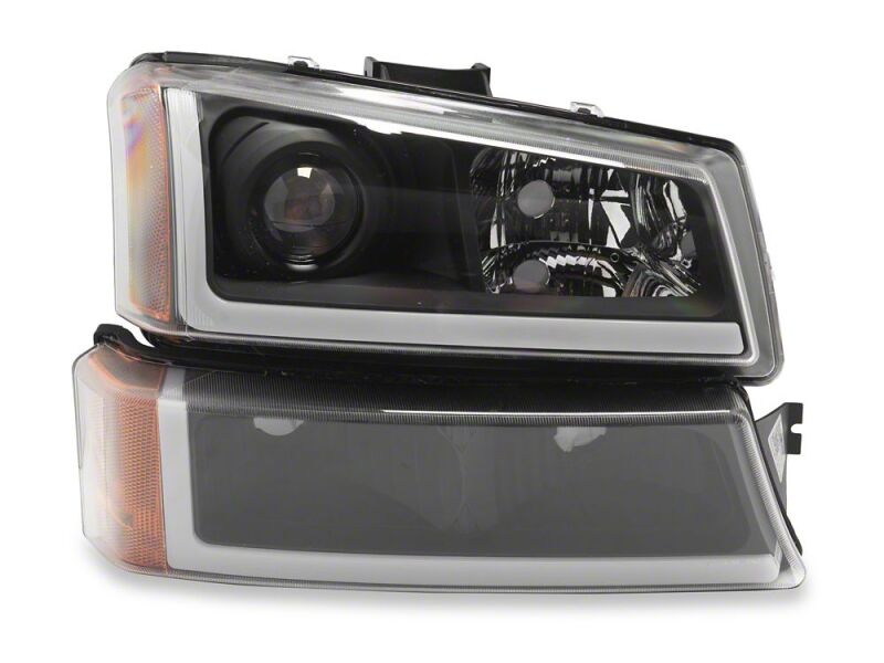 Raxiom 03-06 Chevrolet Silverado 1500 LED LightBar OE Proj Headlights/Bumper Lights- Black - Clear-thumbmail-5