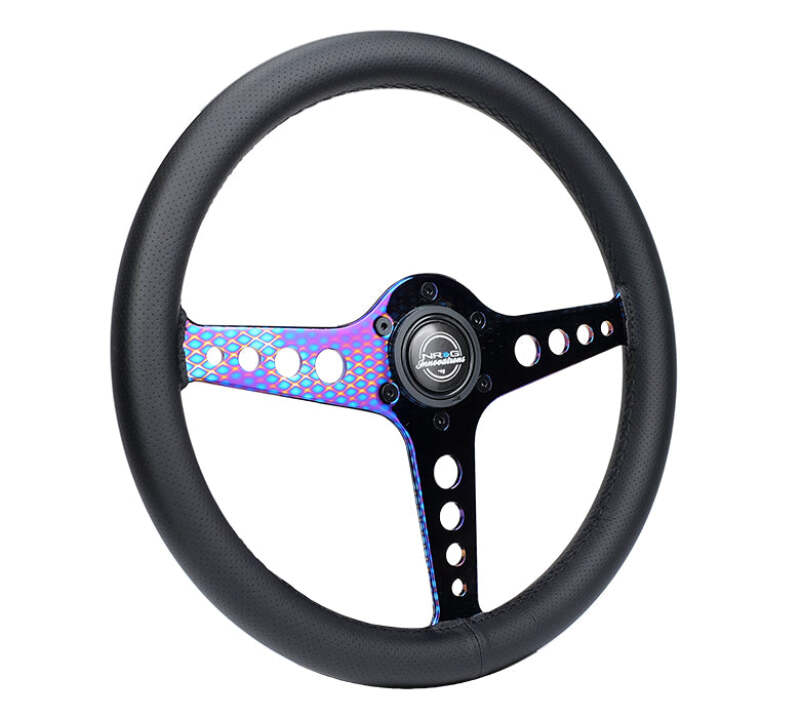 NRG Light Weight Gaming Steering Wheel - Driftz 350mm 3 NeoChrome Spokes Perforated Leather-thumbmail-4
