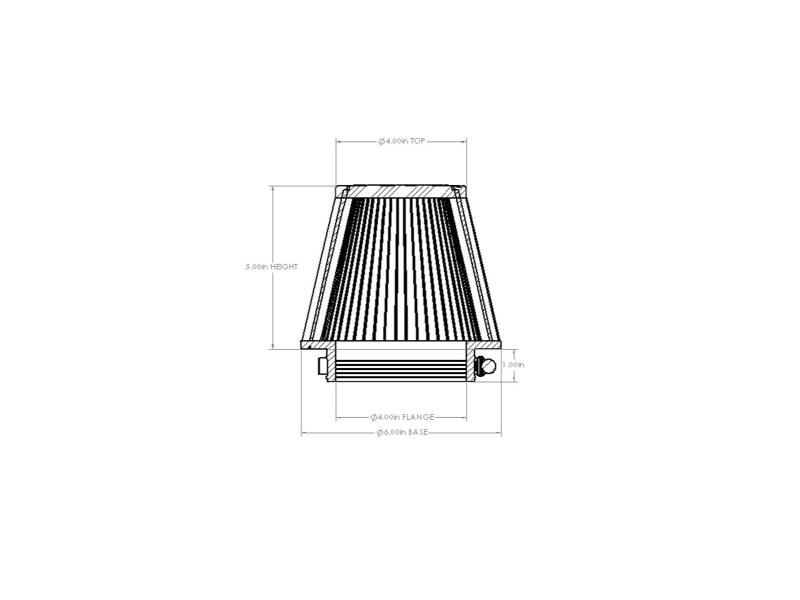 aFe POWER Universal Clamp-On Air Filter w/ D2 Dura-Dry Media - 4in F x 6in B x 4in T x 5in H-thumbmail-7
