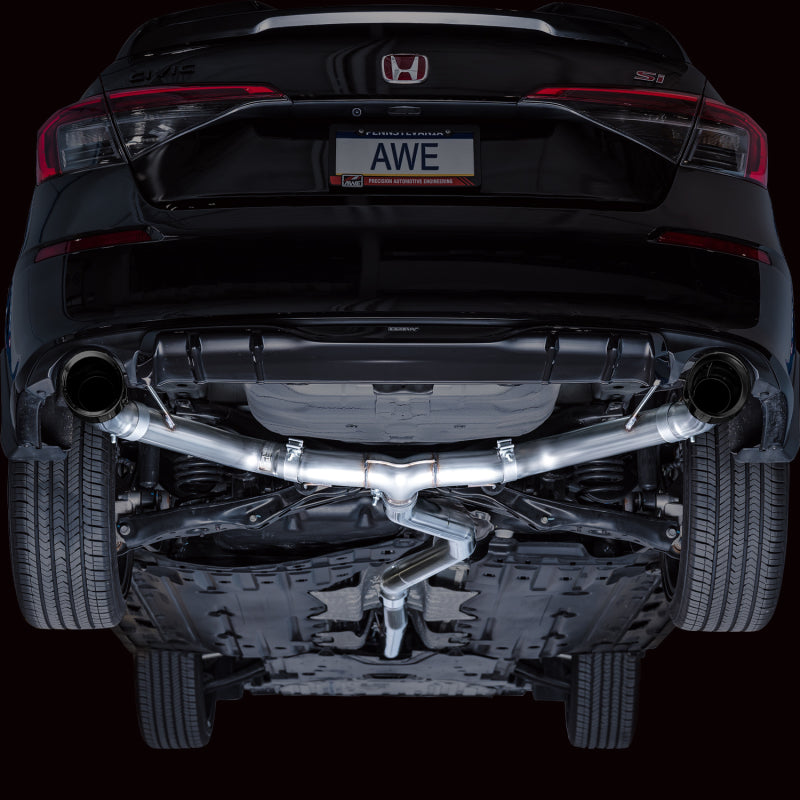 AWE Tuning 22+ Honda Civic Si/Acura Integra Track Edition Catback Exhaust - Dual Diamond Black Tips-thumbmail-7