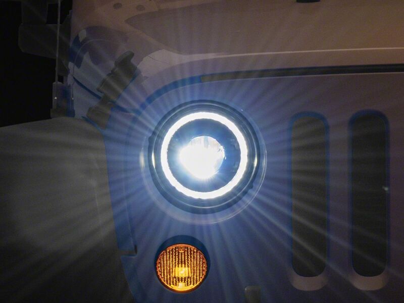 Raxiom 07-18 Jeep Wrangler JK 7-Inch V2 Dragon Eye LED Headlights- Black Housing- Clear Lens-thumbmail-1