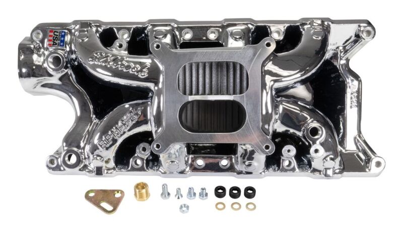 Edelbrock Ford Small-Block 289-302-347 RPM Air-Gap Intake Manifold - Chrome Plasma Finish-thumbmail-6