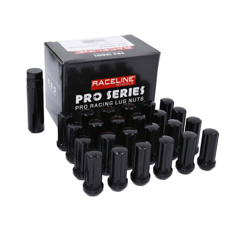 Raceline 12x1.50mm XL Spline Black Lug Nuts (Set of 24)-thumbmail-1
