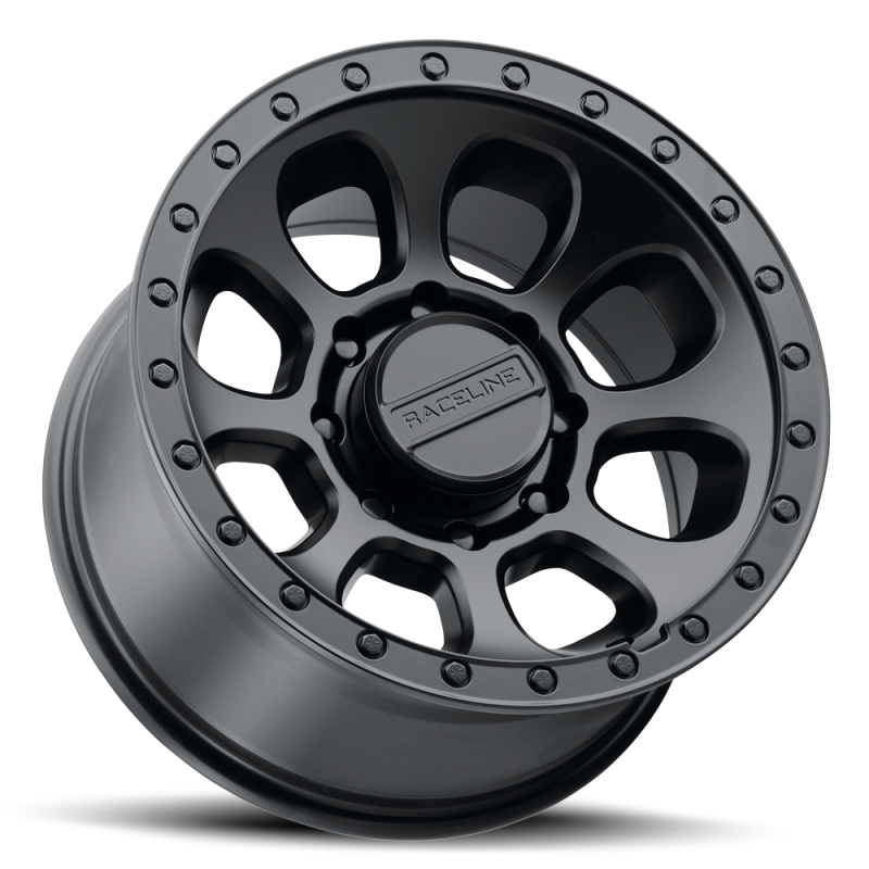 Raceline 961B Bolt 17x9in / 8x165.1 BP / -12mm Offset / 130.81mm Bore - Satin Black-thumbmail-2