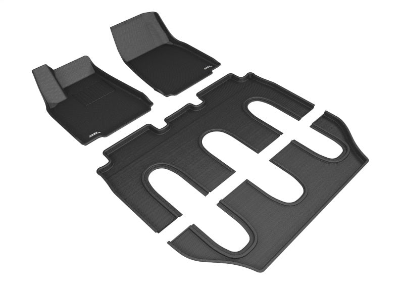 3D MAXpider 2016-2017 Tesla Model X Non-Folding 7-Seats Kagu 1st & 2nd & 3rd Row Floormats - Black