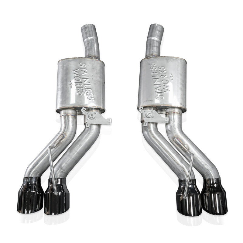 Stainless Works 22-25 Cadillac CT5-V Blackwing Axleback Exhaust - Black Chrome Tips-thumbmail-6