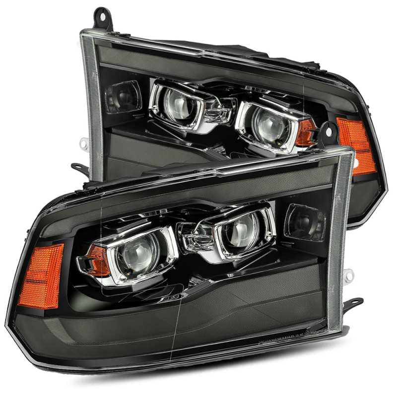 AlphaRex 09-18 Dodge Ram 1500HD PRO-Series Proj Headlights Plank Style Black w/Seq Signal/Smoked DRL-thumbmail-2
