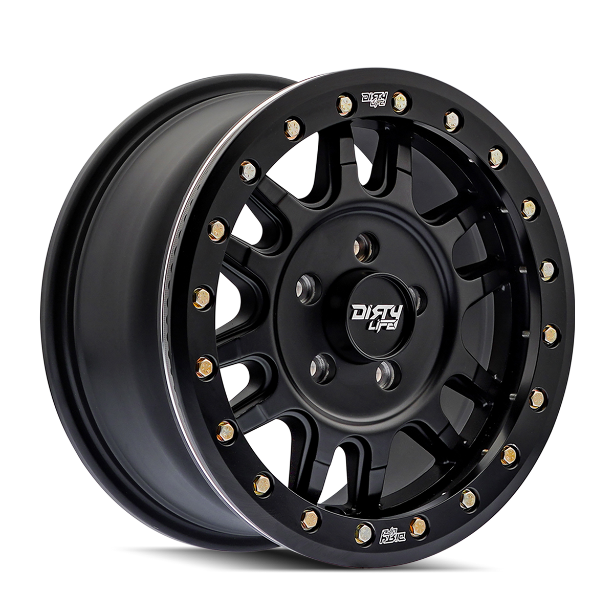 Dirty Life 9309R-57101MB Canyon Pro SXS matte black beadlock wheel front view