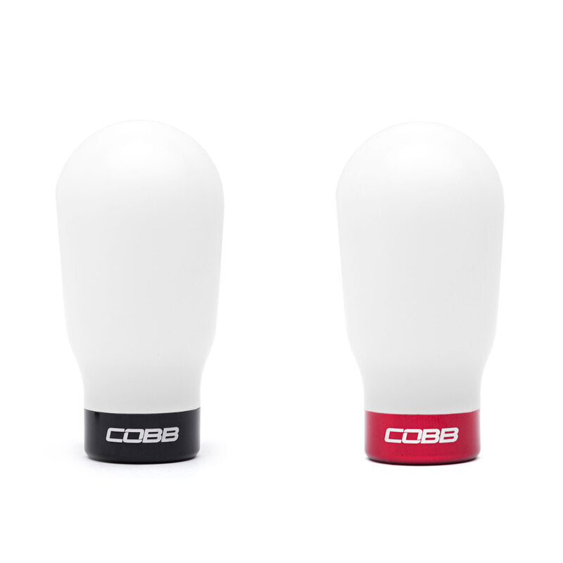 Cobb Mazda 6-Speed Tall Weighted COBB Shift Knob - White (Incl. Both Red + Blk Collars)-thumbmail-1