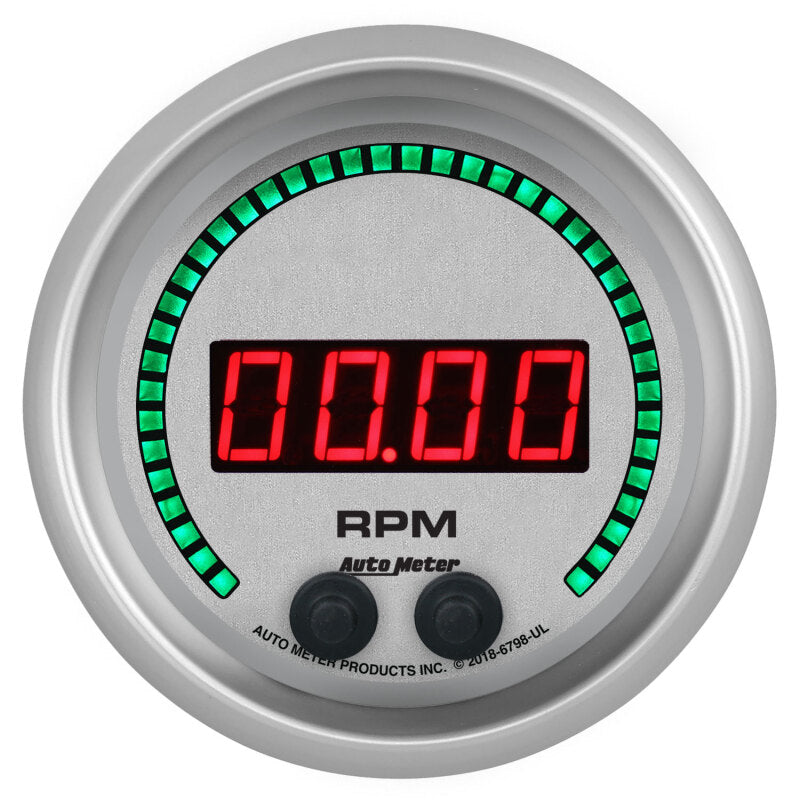 Autometer 85.7mm Silver 0-16K RPM Tachometer Ultra-Lite Elite Digital Gauge-thumbmail-2