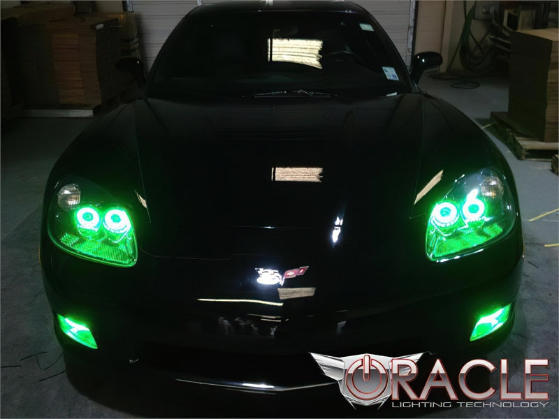 Oracle 05-13 Chevrolet Corvette C6 LED Fog Light Halo Kit - Blue-thumbmail-5