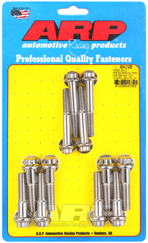 ARP Ford 351C w/Edelbrock RPM Air Gap 12pt Intake Manifold Bolt Kit-thumbmail-1