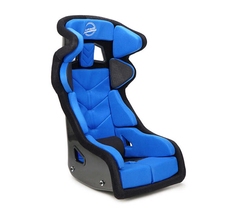 NRG FIA Competition Seat w/ Head Containment & Comp Fabric Velcro Paddings Small Thin Cushion - Blue-thumbmail-1
