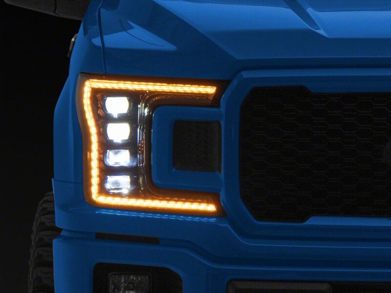 Raxiom 18-20 Ford F-150 CXR Series LED Headlights with Amber DRL- Black Housing- Clear Lens-thumbmail-1