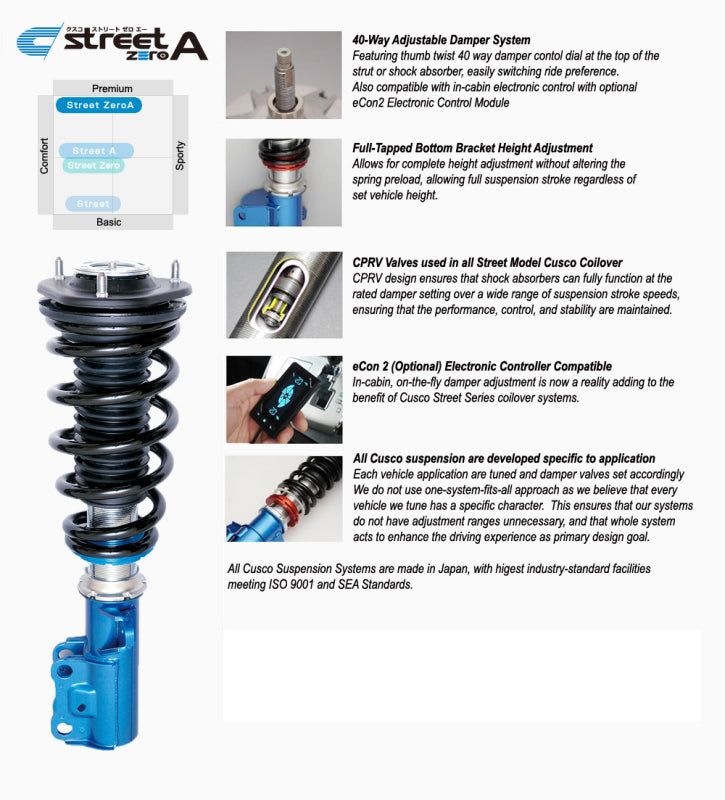 Cusco Street Zero A 97-00 Lexus GS400 JAZ160/161 Adj Damper Rate Coilover Kit-thumbmail-1