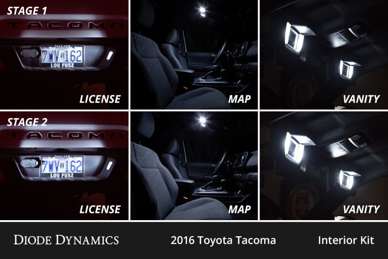Diode Dynamics 05-15 Toyota Tacoma Interior LED Kit Cool White Stage 2-thumbmail-2